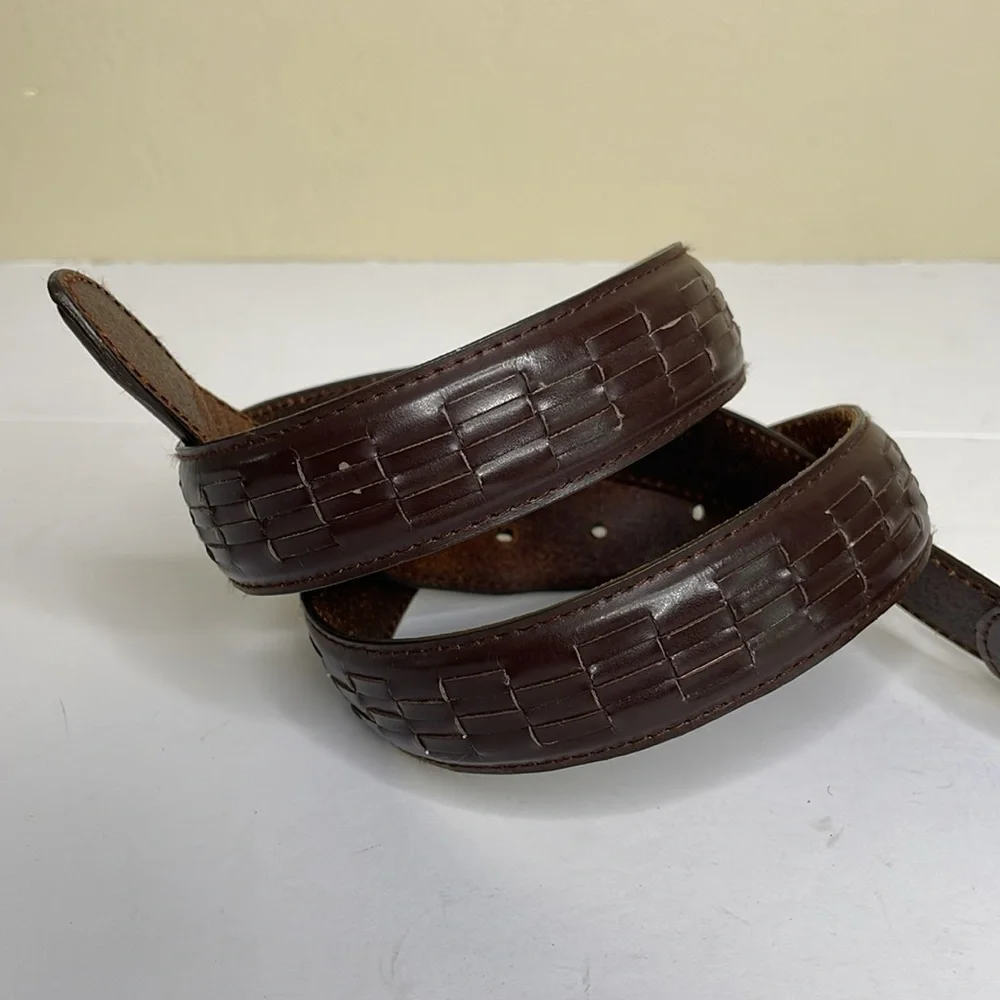 Men’s Leather Belt Brown Professional Brass Buckle 34/36